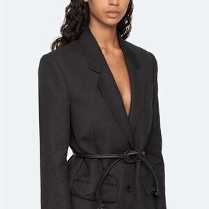 SEA NY Lara Linen Blazer w/ Belt